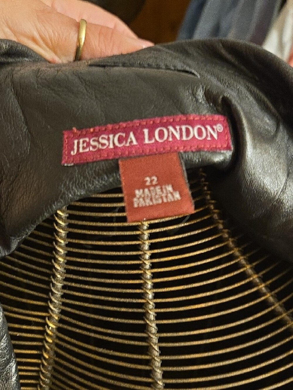 Jessica London Black Leather Blazer - Picture 4 of 5